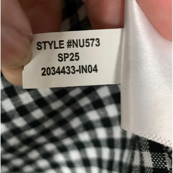 Madewell Mini Dress Size Large Black/White Gingham Smocked U-Neck Linen NWT $119 - Picture 8 of 11